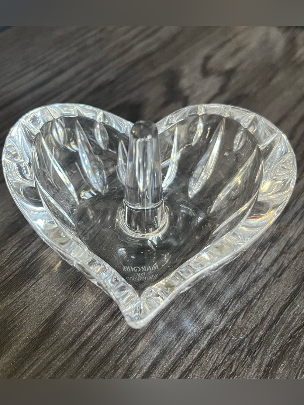Marquis by Waterford Crystal Heart Ring Holder Vanity Trinket Dish - 3.5”